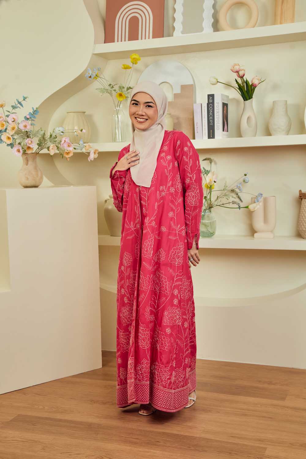 Rimal Abaya (Fuchsia Pink)